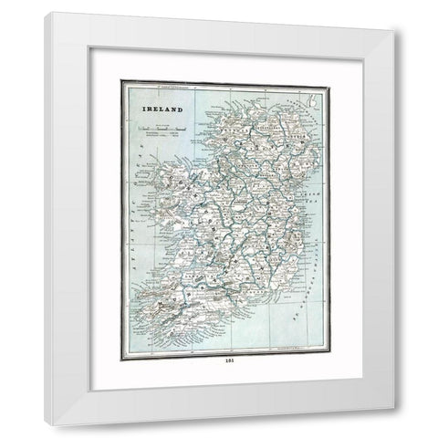 Ireland - Rathbun 1893 White Modern Wood Framed Art Print by Rathbun