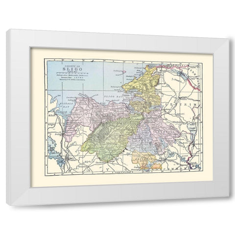 Sligo County Ireland - Bartholomew 1882 White Modern Wood Framed Art Print by Bartholomew
