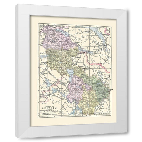 Leitrim County Ireland - Bartholomew 1882 White Modern Wood Framed Art Print by Bartholomew