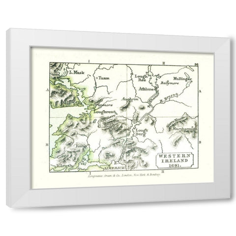 Western Ireland 1691 - Gardiner 1902 White Modern Wood Framed Art Print by Gardiner