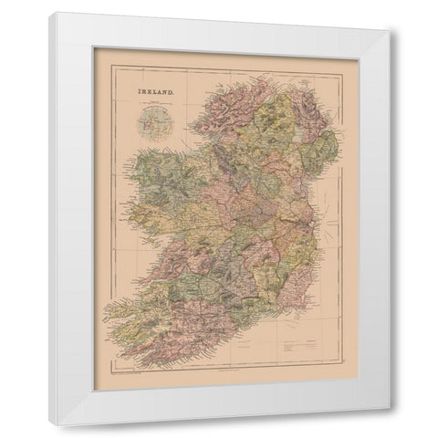 Ireland - Black 1867 White Modern Wood Framed Art Print by Black