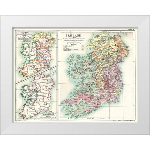 Ireland 1641 - Poole 1902 White Modern Wood Framed Art Print by Poole