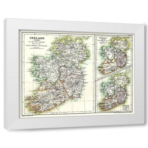 Ireland 12th Century - Poole 1902 White Modern Wood Framed Art Print by Poole
