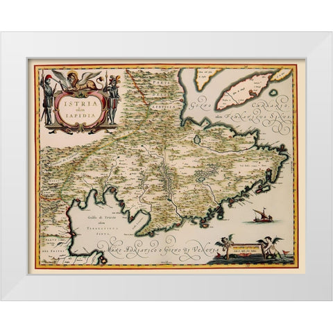 Mediterranean Istria Croatia Slovenia Italy White Modern Wood Framed Art Print by Blaeu