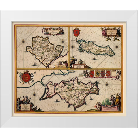 Isle of Wight Man Anglesey Great Britain White Modern Wood Framed Art Print by Jansson