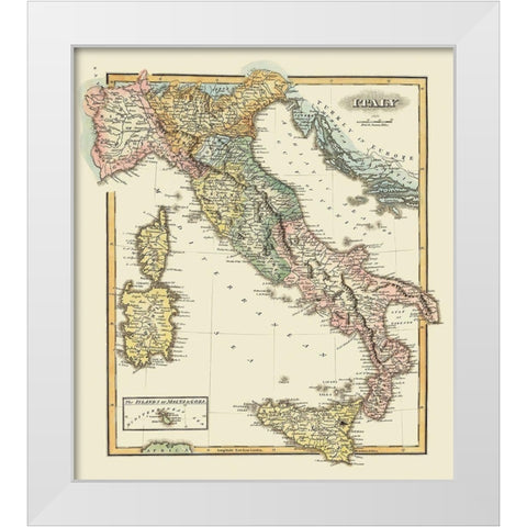 Italy - Lucas 1823 White Modern Wood Framed Art Print by Lucas