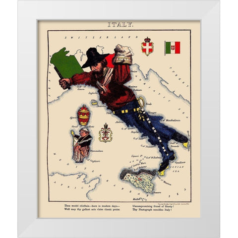 Italy - Lancaster 1869 White Modern Wood Framed Art Print by Lancaster