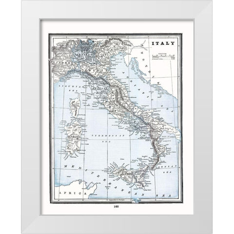 Italy - Rathbun 1893 White Modern Wood Framed Art Print by Rathbun