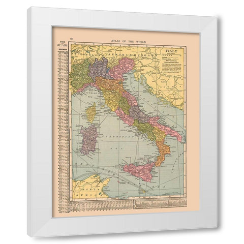 Italy - Hammond 1910 White Modern Wood Framed Art Print by Hammond