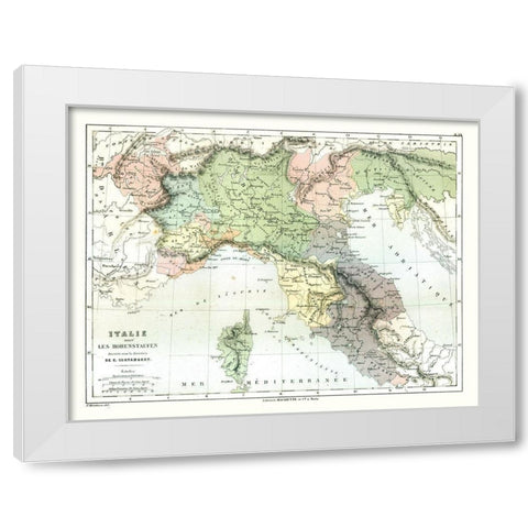 Hohenstaufen Dynasty Italy - Cortambert 1880 White Modern Wood Framed Art Print by Cortambert