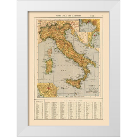 Italy - Reynold 1921 White Modern Wood Framed Art Print by Reynold