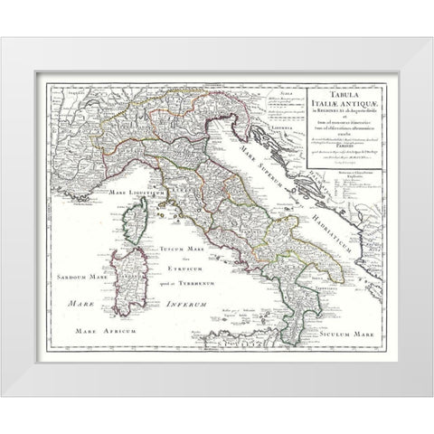 Ancient Italy - De Lisle 1731 White Modern Wood Framed Art Print by De L''isle