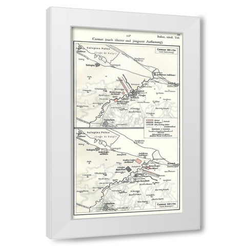 Cannae Italy - Putzgers 1897 White Modern Wood Framed Art Print by Putzgers