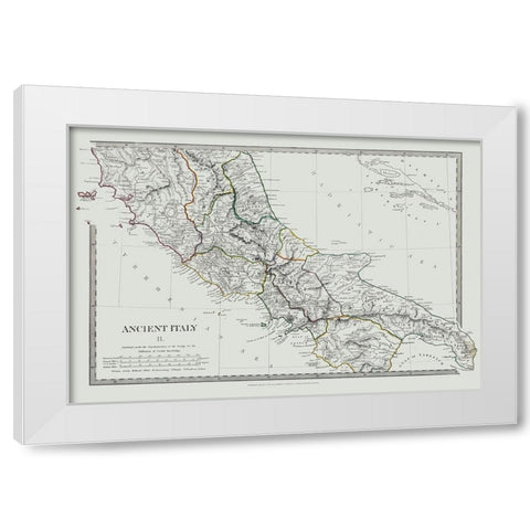 Central Ancient Italy - Chapman 1830 White Modern Wood Framed Art Print by Chapman