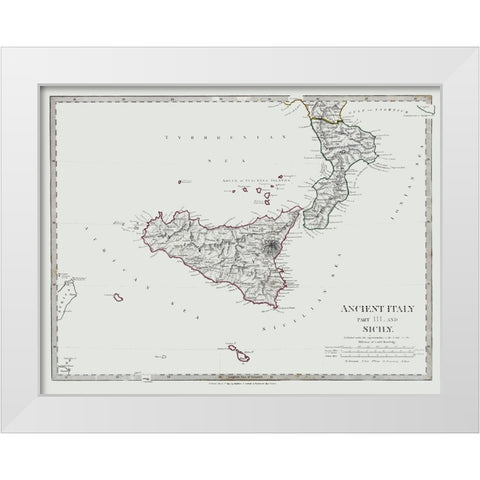 Southern Ancient Italy - Chapman 1830 White Modern Wood Framed Art Print by Chapman