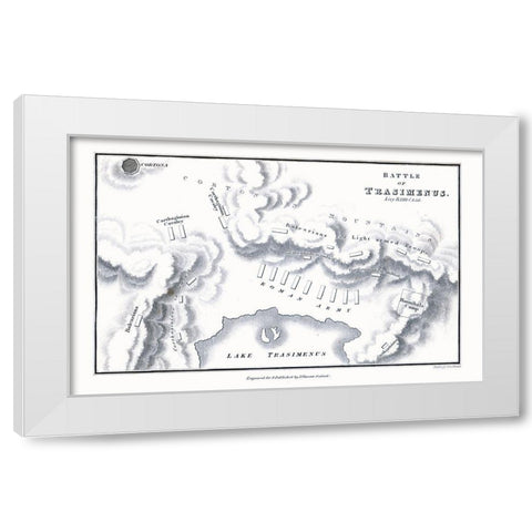 Battle of Lake Trasimene - Italy - Oxford 1828 White Modern Wood Framed Art Print by Unknown