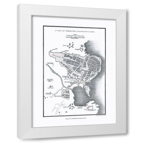 Syracuse Italy - Oxford 1828 White Modern Wood Framed Art Print by Oxford