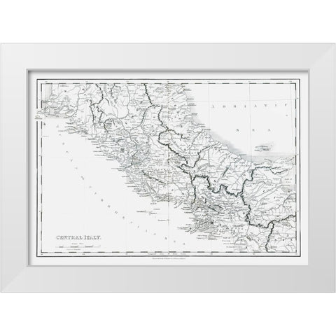 Central Italy - Oxford 1828 White Modern Wood Framed Art Print by Oxford