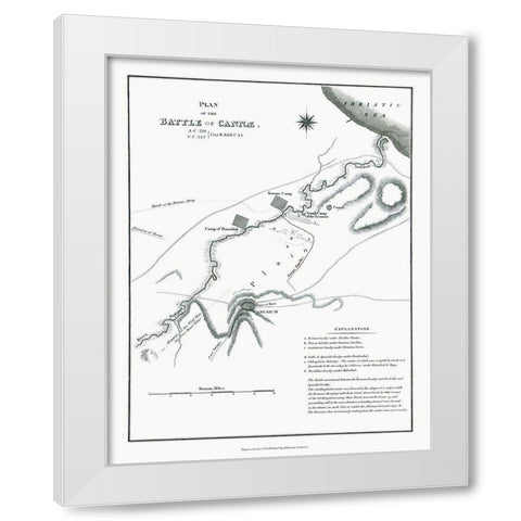 Battle of Cannae - Italy - Oxford 1828 White Modern Wood Framed Art Print by Unknown