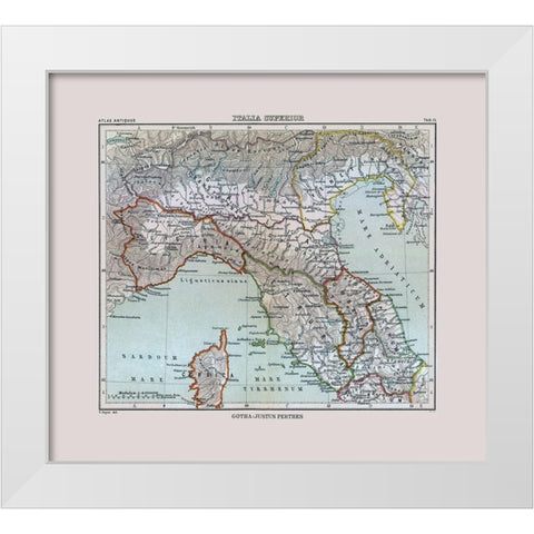 North Italy - Perthes 1896 White Modern Wood Framed Art Print by Perthes