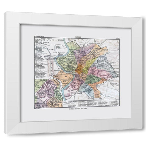 Rome Italy - Perthes 1896 White Modern Wood Framed Art Print by Perthes