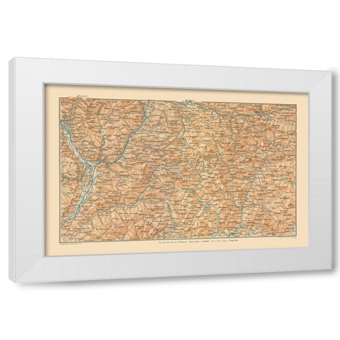 Northeastern Italy - Baedeker 1910 White Modern Wood Framed Art Print by Baedeker