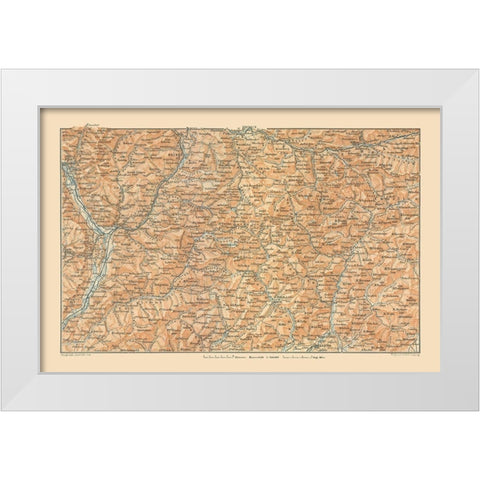 Northeastern Italy - Baedeker 1910 White Modern Wood Framed Art Print by Baedeker