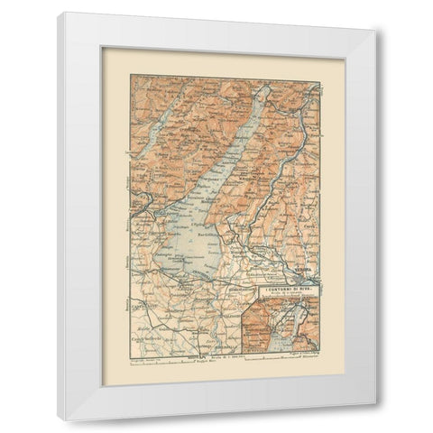 Northern Italy - Baedeker 1910 White Modern Wood Framed Art Print by Baedeker