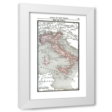 Italy - Alden 1886 White Modern Wood Framed Art Print by Alden