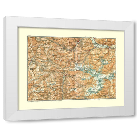 Ortler Region Italy - Bertarelli 1914 White Modern Wood Framed Art Print by Bertarelli