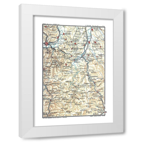 Northwest Italy Molare - Bertarelli 1914 White Modern Wood Framed Art Print by Bertarelli