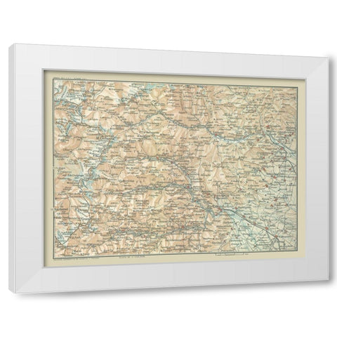 Metropolitan City Turin Italy - Bertarelli 1914 White Modern Wood Framed Art Print by Bertarelli