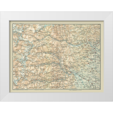 Metropolitan City Turin Italy - Bertarelli 1914 White Modern Wood Framed Art Print by Bertarelli