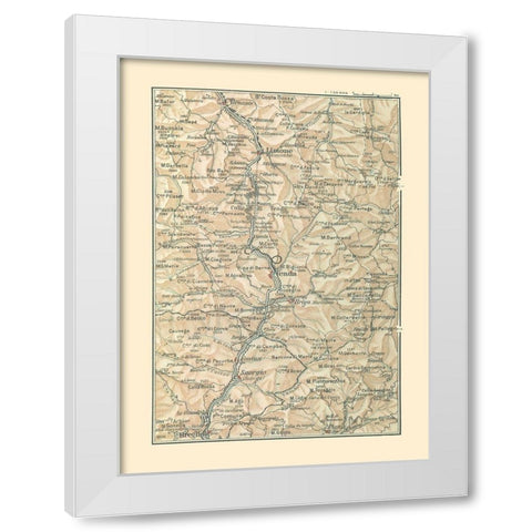 Northwest Towns Italy - Bertarelli 1914 White Modern Wood Framed Art Print by Bertarelli