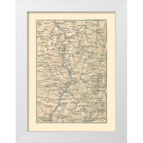 Northwest Towns Italy - Bertarelli 1914 White Modern Wood Framed Art Print by Bertarelli