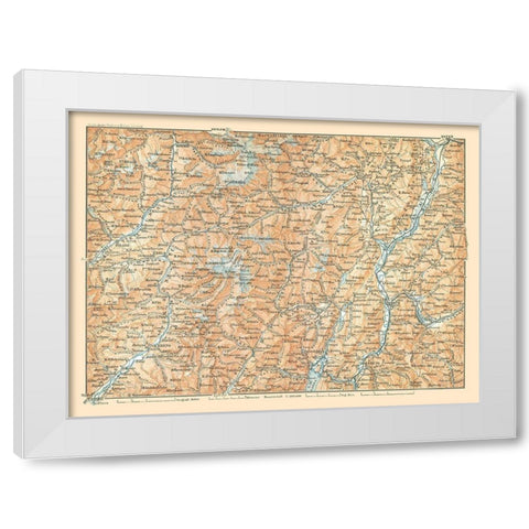 North Italy - Baedeker 1896 White Modern Wood Framed Art Print by Baedeker