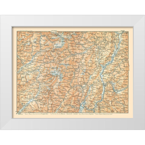 North Italy - Baedeker 1896 White Modern Wood Framed Art Print by Baedeker