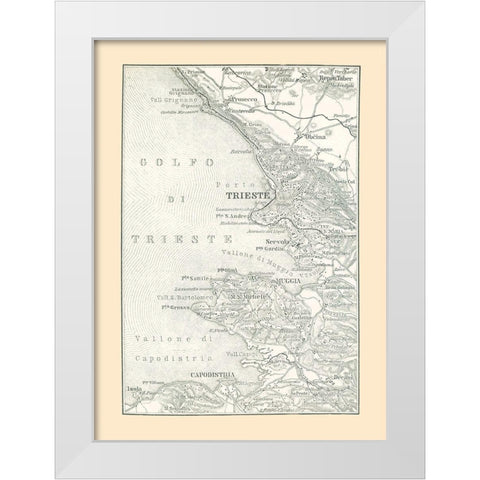 Trieste Italy - Baedeker 1896 White Modern Wood Framed Art Print by Baedeker