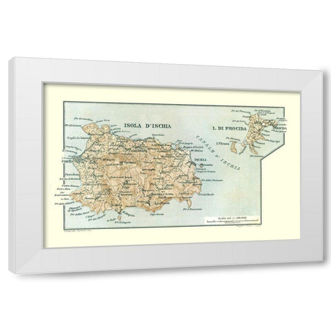 Isola dIschia Isola di Procida Italy Europe White Modern Wood Framed Art Print by Baedeker