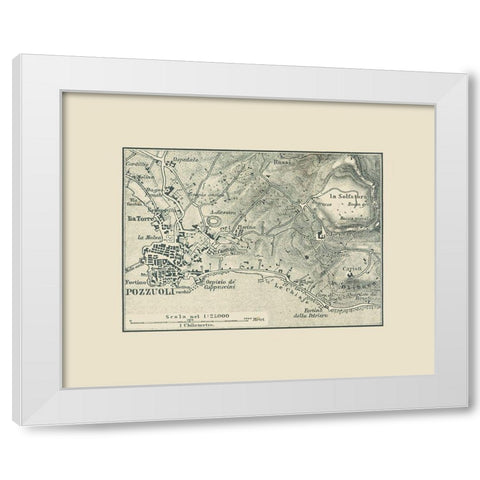 Pozzuoli Italy - Baedeker 1880 White Modern Wood Framed Art Print by Baedeker