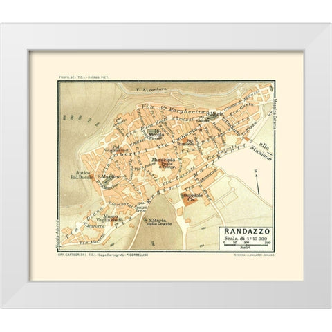 Randazzo Sicily Italy - Baedeker 1880 White Modern Wood Framed Art Print by Baedeker