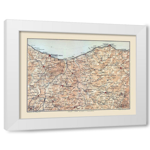 Madonie Region Sicily Italy - Baedeker 1880 White Modern Wood Framed Art Print by Baedeker