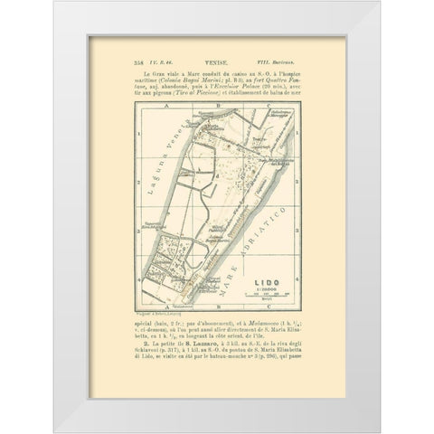 Lido Italy - Bertarelli 1914 White Modern Wood Framed Art Print by Bertarelli