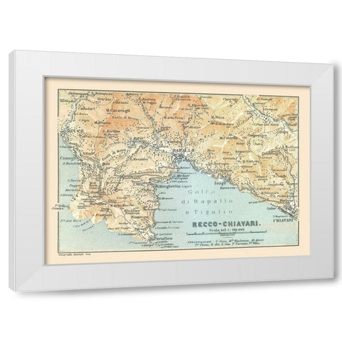 Recco Chiavari Italy - Bertarelli 1914 White Modern Wood Framed Art Print by Bertarelli