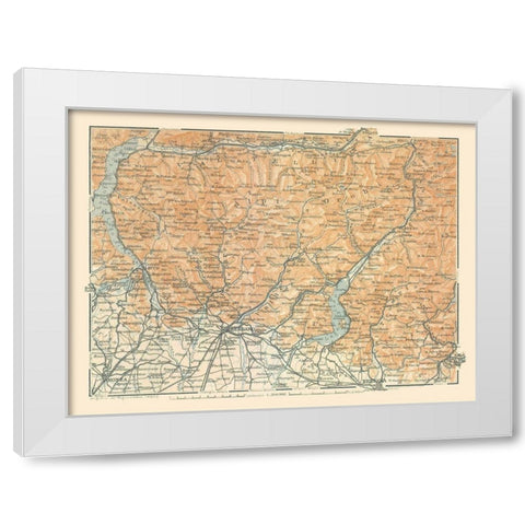 Bergamo Alps North Italy - Bertarelli 1914 White Modern Wood Framed Art Print by Bertarelli