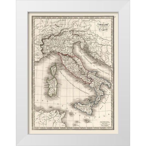 Ancient Italy - Monin 1839 White Modern Wood Framed Art Print by Monin