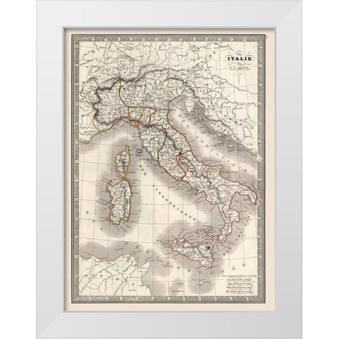 Italy - Monin 1839 White Modern Wood Framed Art Print by Monin