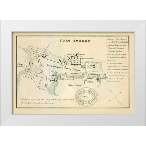 Foro Romano Italy - Castro 1870  White Modern Wood Framed Art Print by Castro
