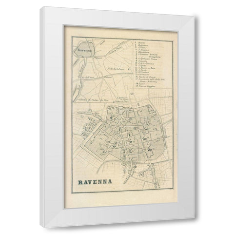 Ravenna Italy - Castro 1870  White Modern Wood Framed Art Print by Castro
