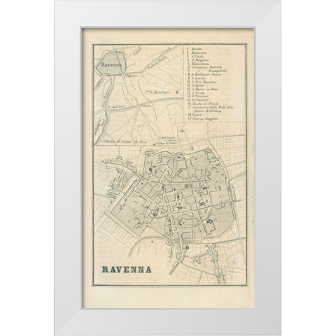 Ravenna Italy - Castro 1870  White Modern Wood Framed Art Print by Castro